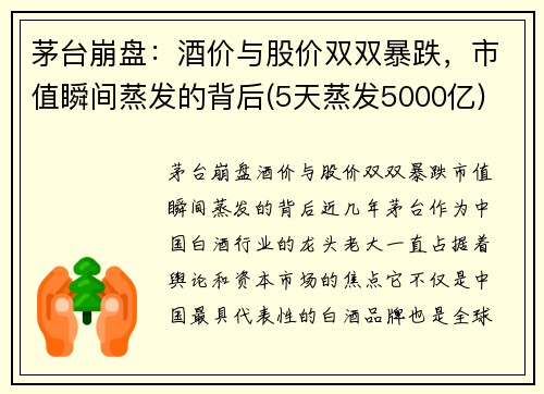 茅台崩盘：酒价与股价双双暴跌，市值瞬间蒸发的背后(5天蒸发5000亿)